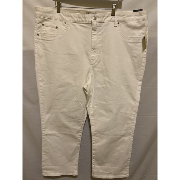 Women’s Lucky Brand Emma Crop Emma Court White Jeans 22W NWT - Picture 1 of 12
